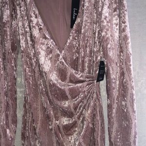 Lulus pink velvet dress
